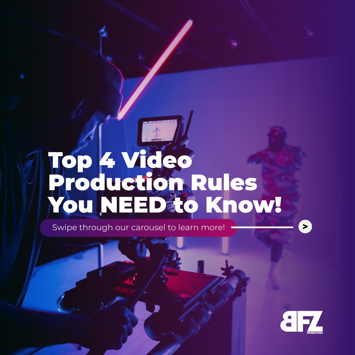 bfreeazyprod's tweet photo. Level up your video production skills! Here are 4 top video production rules you NEED to Know! 👇#videoproduction #videoproductiontips #videoproductionhack #BFreeazyProd #CreativeAgency https://t.co/98mQFSq2rj