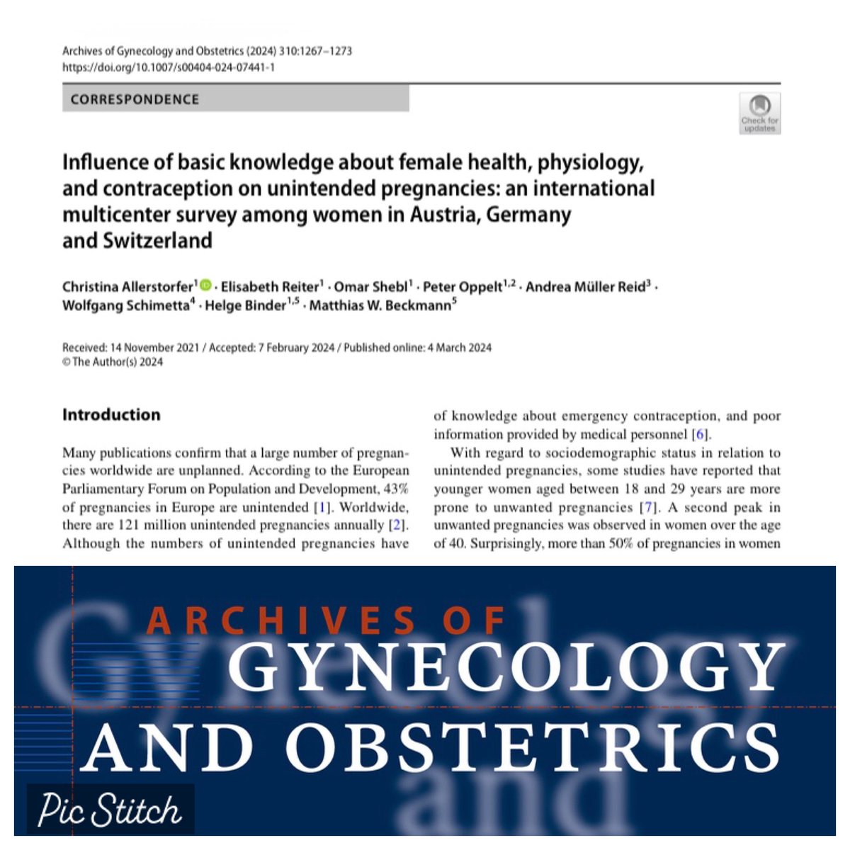 Archives of Gynecology and Obstetrics tweet media