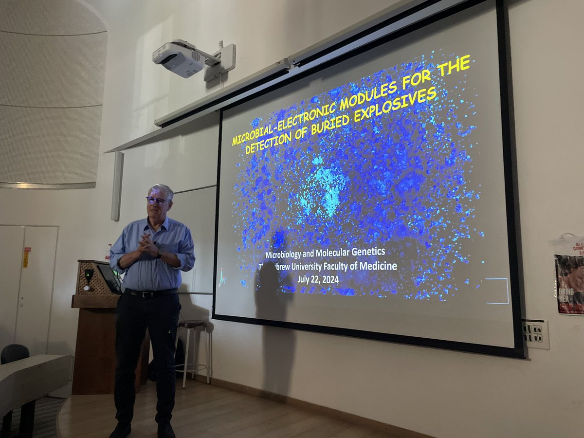 It was a pleasure to host Prof. Shimshon Belkin from <a href="/LifeHuji1925/">HUJILife</a> today and hear about the detection of landmines using bacteria based devices!!! 🤯
Very promising technology that will save many lives in the future!
<a href="/IMRIC_HUJ/">IMRIC</a> 
<a href="/Hujimed/">Faculty of Medicine - The Hebrew University</a> 
<a href="/UNMAS/">UNMAS</a> 
<a href="/UN/">United Nations</a>