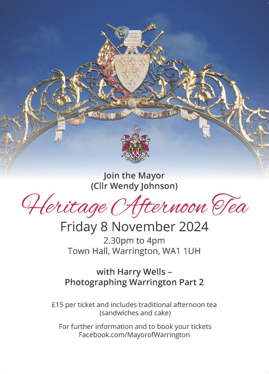 Join us for an afternoon tea and enjoy a presentation from popular historian Harry Wells.

Tickets on sale now: eventbrite.co.uk/e/heritage-aft…