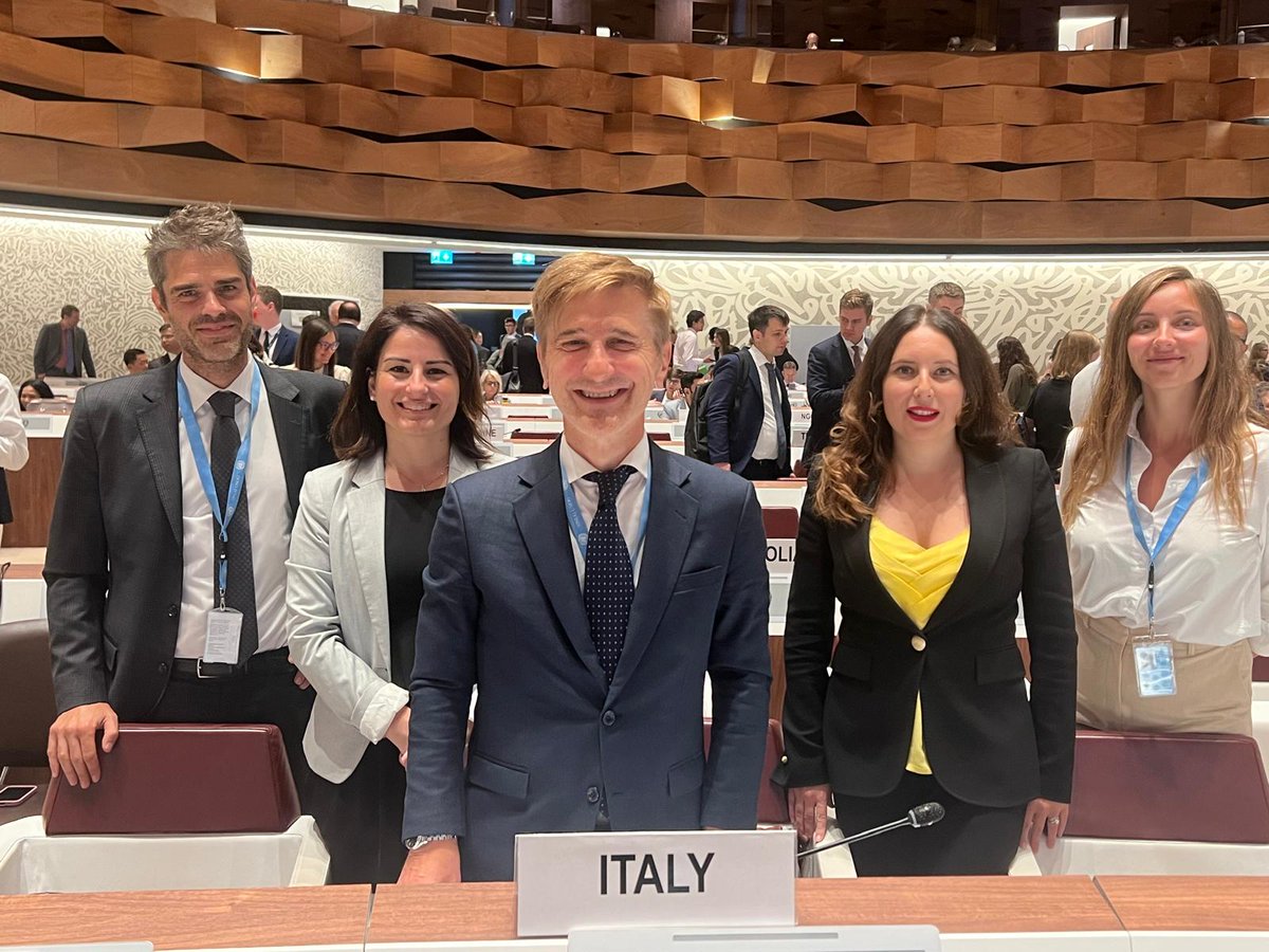 The (well gender-balanced) delegation of Italy to the #NPT #PrepCom.