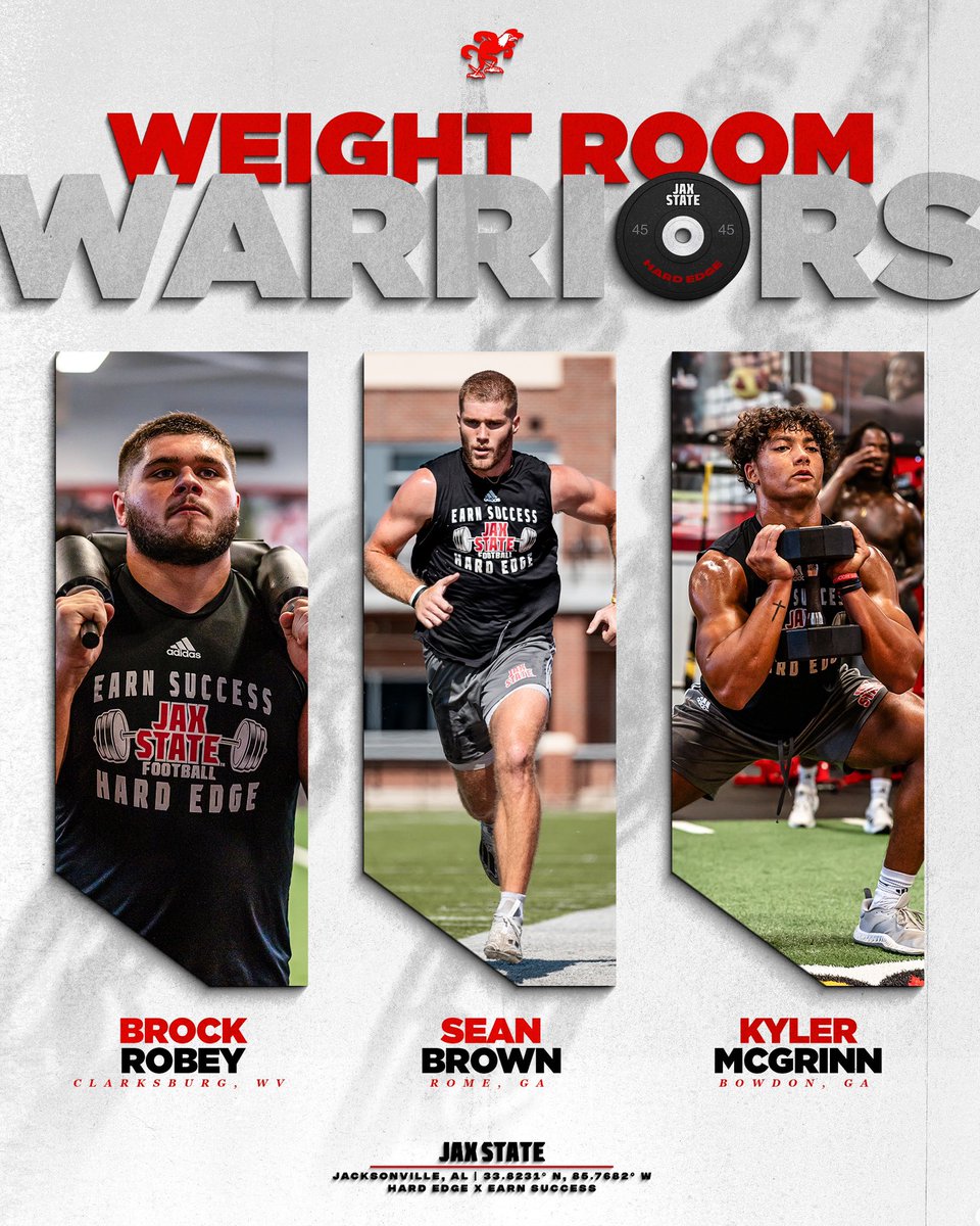 Weight Room Warriors of the Week‼️

<a href="/Big_Brocker/">Brock Robey</a> 
<a href="/_seanbrown_/">Sean Brown</a> 
<a href="/KylerMcgrinn/">Kyler Mcgrinn</a> 

#HardEdge | #EarnSuccess