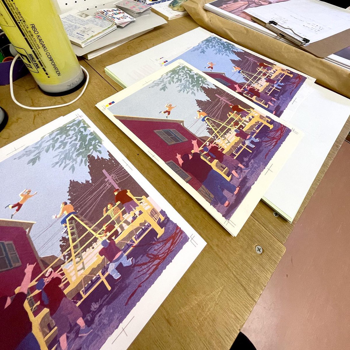 「【展示のお知らせ】明日からリソグラフのグループ展に参加します「RISOGRAPH」|横山千裕/chihiroyokoyamaのイラスト