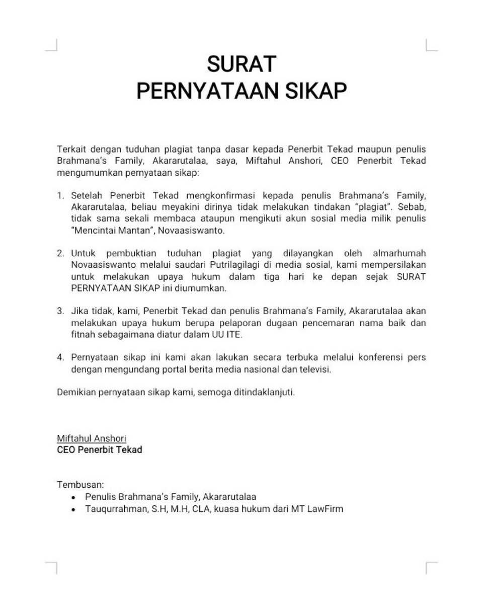 Seriuskah pernyataan sikap ini? 😭 
Gak bisa berkata2 gue cok 😭