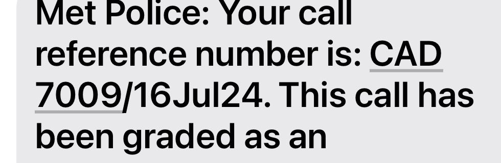IainMorrison13's tweet photo. @metpoliceuk @ACLouisaRolfe Here’s a novel idea Louisa, how about posting officers on the streets and if you happen to ring 999 you actually get a response to an I grade call. https://t.co/Rxadjm2VZ6
