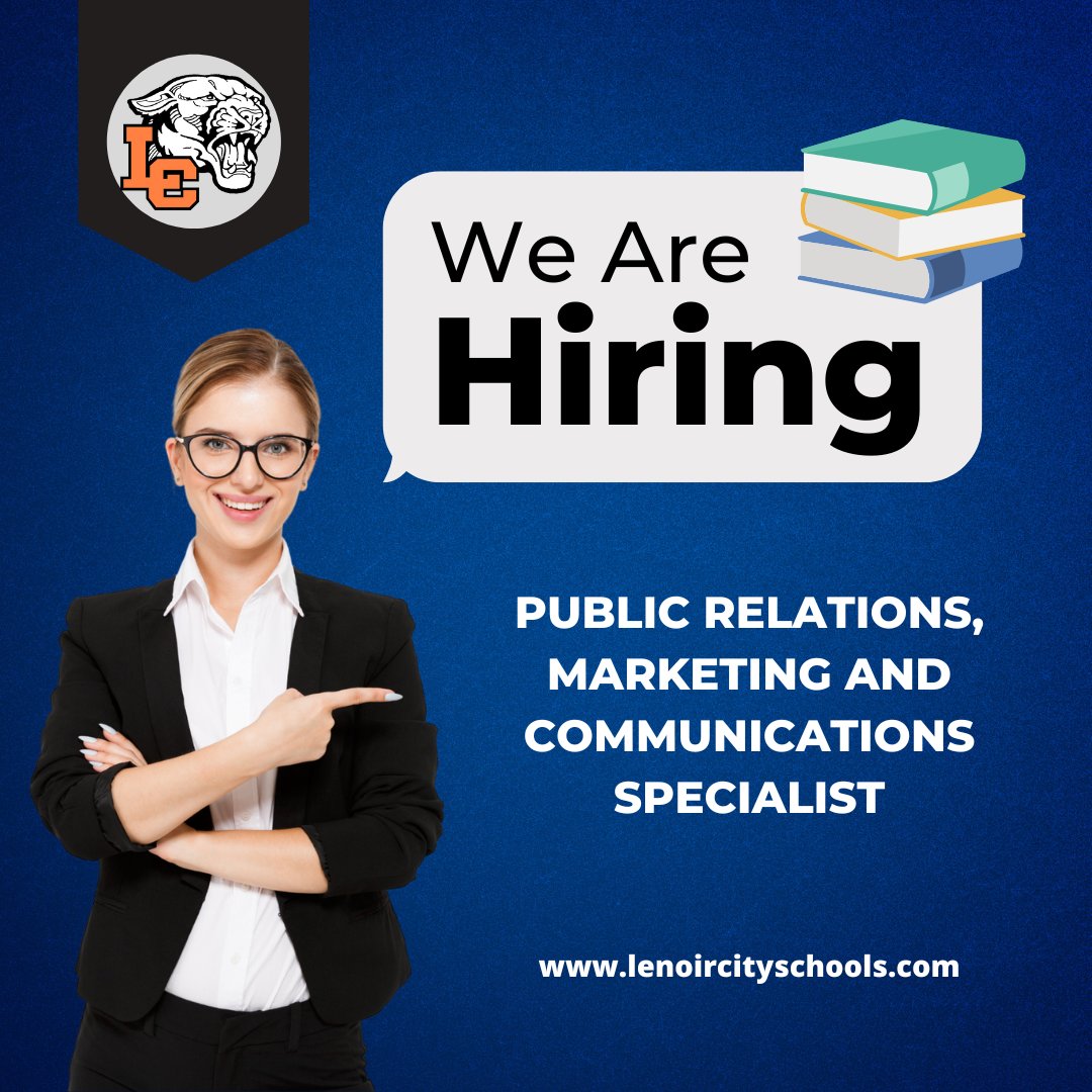 Lenoir City Schools is actively seeking applicants for a public relations, marketing and communications position.  If you know someone please encourage them to apply online at lenoircityschools.com
