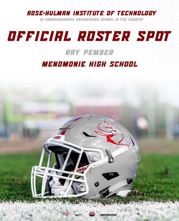 After a great camp I am excited to receive a roster spot offer from <a href="/RoseHulmanFB/">Rose-Hulman Football</a>! Thanks <a href="/CoachSkibba/">Lucas Skibba</a> for the opportunity to play football while also receiving some of the best education out there!