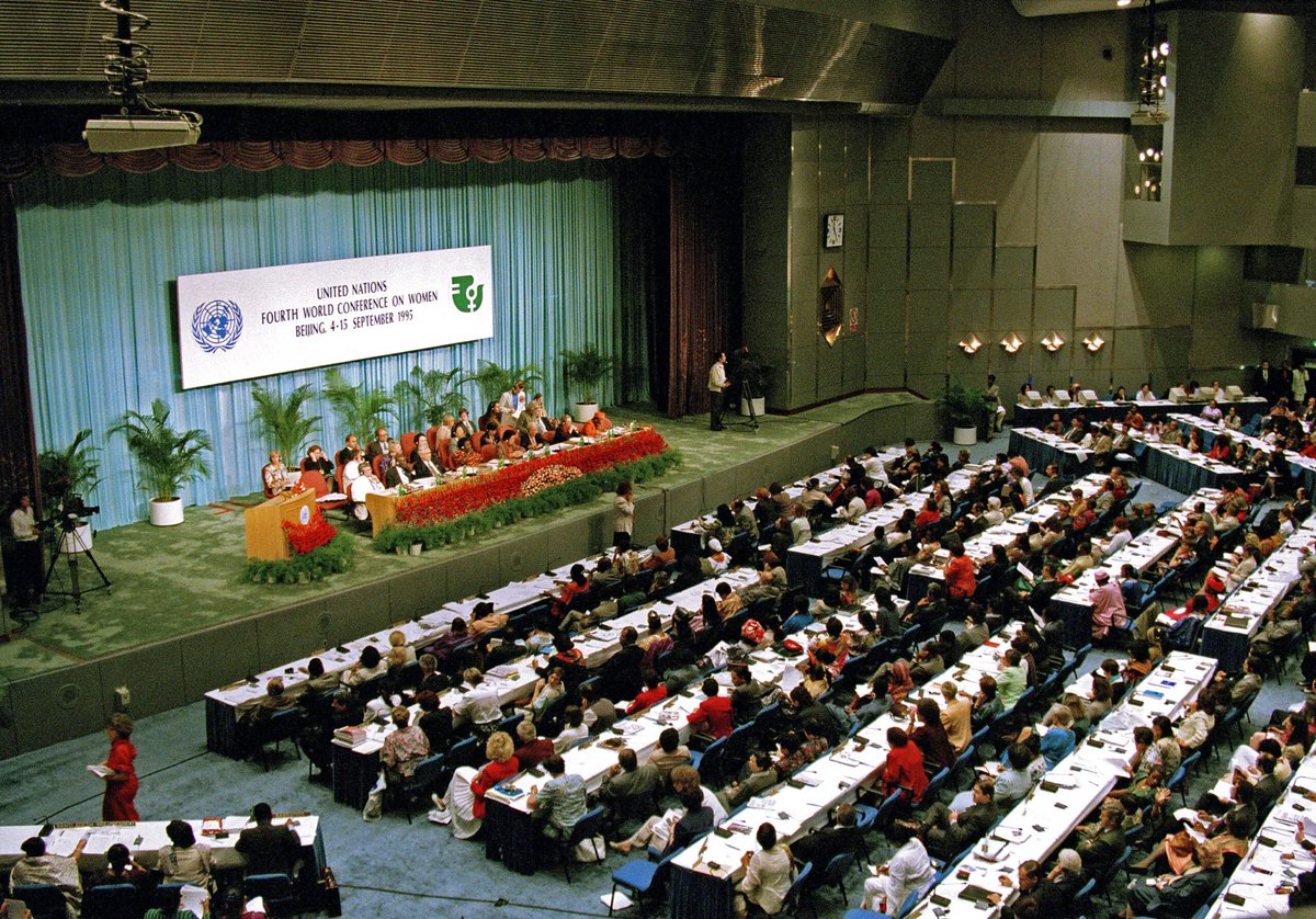 YFCaucus's tweet photo. In 1995 feminists united, strong and dear,
For women’s &amp; girls’ rights, they made it clear.

With hope &amp; courage, they did stand,
For every woman and girl in every land.

The Beijing Declaration, bold and free,
Shaping futures, changing history…

#Beijing30 🇺🇳 https://t.co/TusRlba3Mo