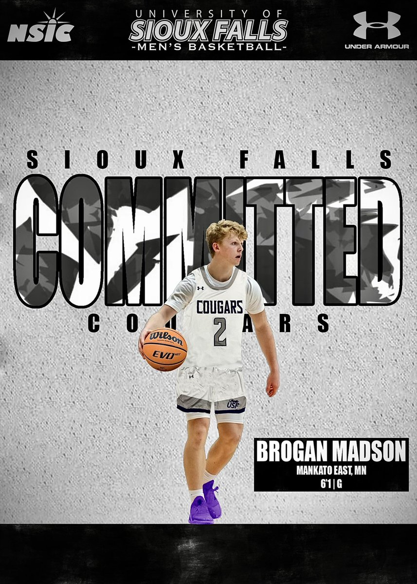 Blessed to announce my commitment to the University of Sioux Falls!! #gocougars 🟣⚪️