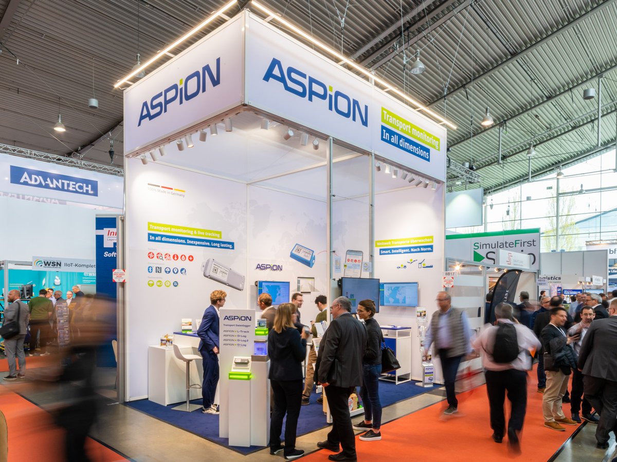 Mit einer Bauhöhe von 5m präsentiert <a href="/Aspion/">aspion crespo</a>  ihre Datenlogger auf der <a href="/LogiMATDaily/">LogiMAT Daily</a> Messe in Stuttgart. Gut sichtbare &amp; hohe Messestände sind mit 84expo wirtschaftlich &amp; technisch mühelos zu realisieren.
84expo.de
#markeninszenierung #messebau #icongmbh #84expo