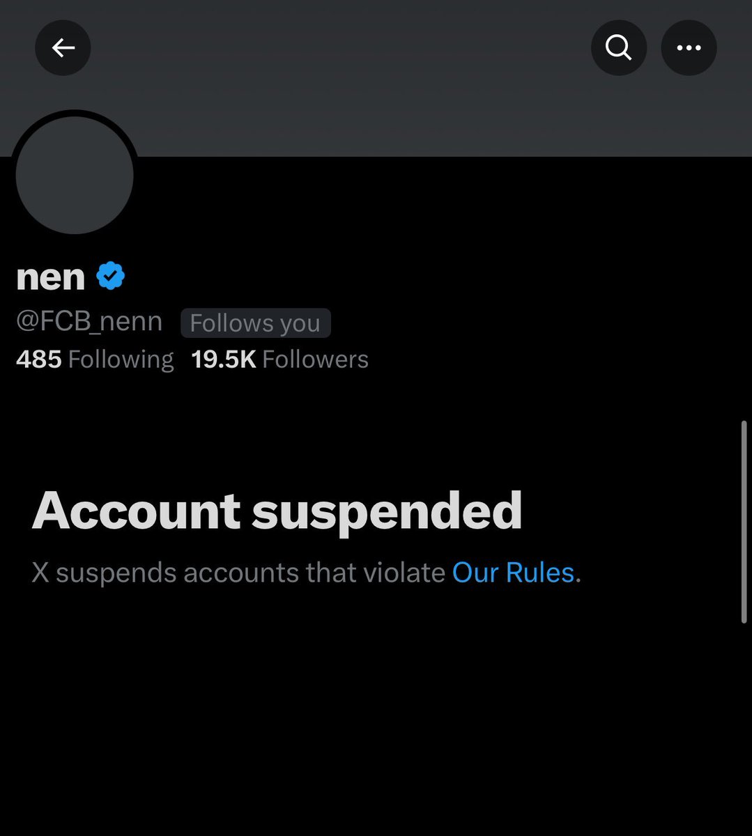 elnenn2 (@fcb_nennn) on Twitter photo La cuenta en la que paso más de 8 horas diarias por más de 1 año… estoy hundido.
No puedo entender por qué me la suspendieron, sin correo, sin nada. Estoy muy hundido. Depresión.
Evidentemente si no me regresan mi cuenta <a href="/FCB_nenn/">nenn (fan)</a> no voy a regresar con ninguna otra. 💔 La cuenta en la que paso más de 8 horas diarias por más de 1 año… estoy hundido.
No puedo entender por qué me la suspendieron, sin correo, sin nada. Estoy muy hundido. Depresión.
Evidentemente si no me regresan mi cuenta <a href="/FCB_nenn/">nenn (fan)</a> no voy a regresar con ninguna otra. đź’”