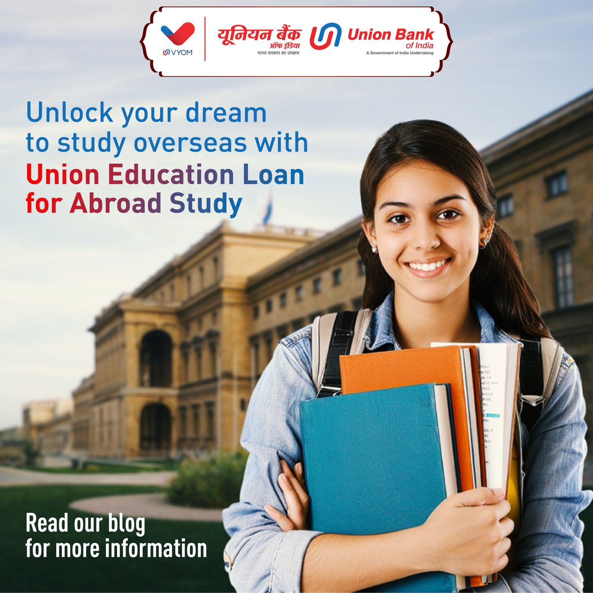 UnionBankTweets's tweet photo. Abroad study is now within your reach with Union Education Loan for Abroad Study. Get more information through our blog.
Click here to read: https://t.co/xTgPrilUBh
#UnionBankOfIndia #GoodPeopleToBankWith #UnionFinFo https://t.co/8fRiVeNkLA