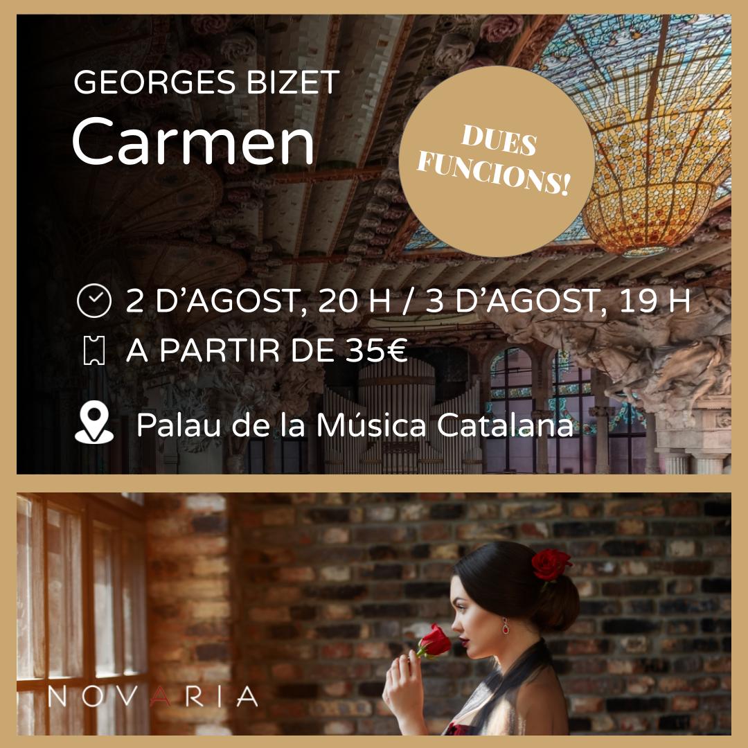 novaria_cat's tweet photo. ✨ El 2 i 3 d’agost l’òpera Carmen de Bizet tornarà a fer vibrar el Palau de la Música Catalana!

Només hi faltes tu! Deixaràs escapar aquesta oportunitat?

🎟️ Compra la teva entrada a https://t.co/sYgLRDpR7S https://t.co/U6Rs5QNK5P
