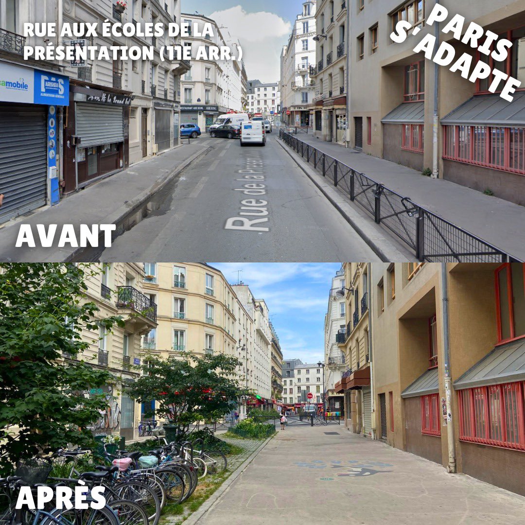 [Paris s’adapte] 🌿 D’ici 2026, plus de 300 rues seront transformées en rues aux écoles pour rafraîchir nos quartiers et améliorer la qualité de l’air pour nos plus petits.