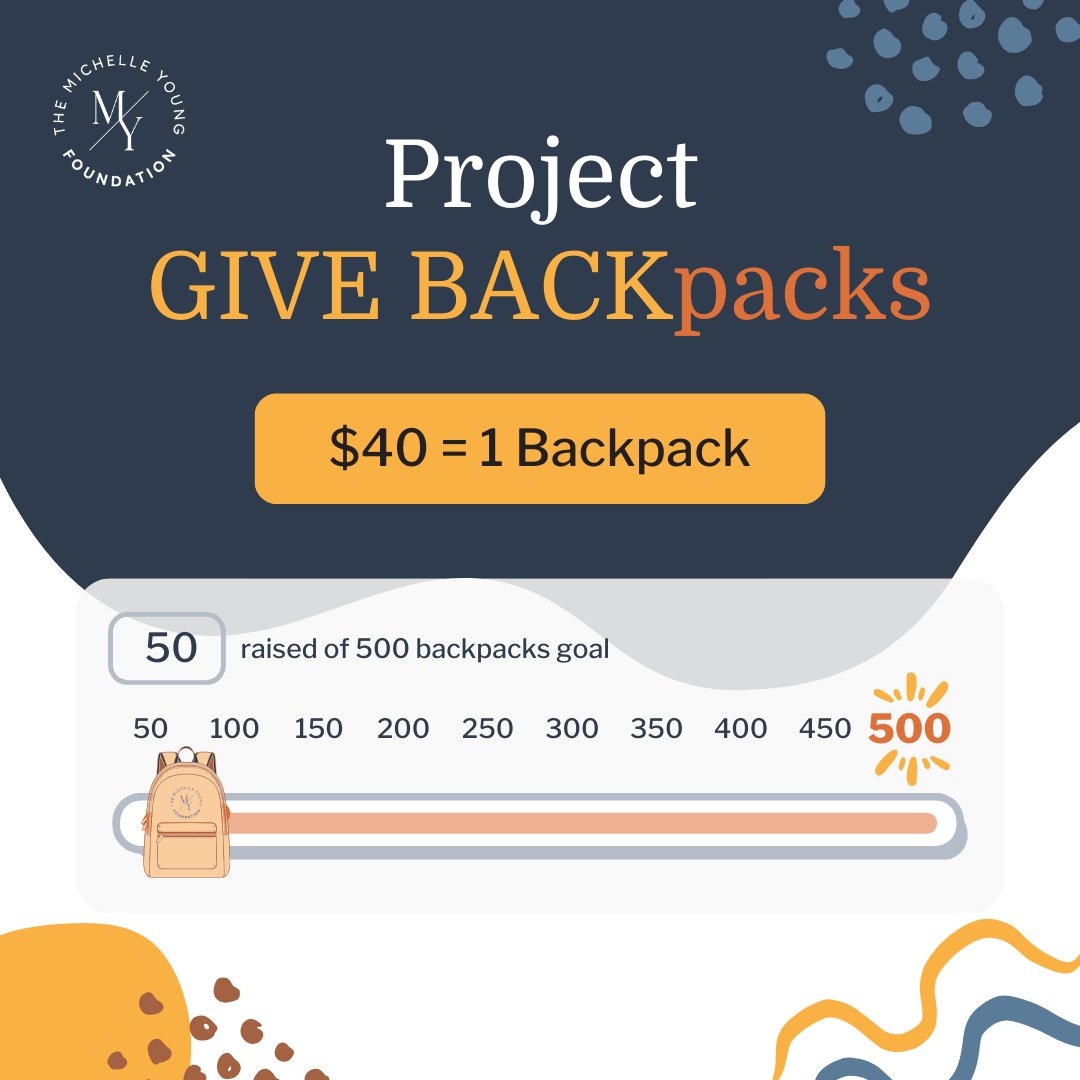 Backback Update: We HIT 50 backpacks, thank you to all that donated.

We still need your support before the start of the school year.

It's just $40 for each backpack filled with supplies that will go to a student in need.

Donate Today! givebutter.com/project-backpa…