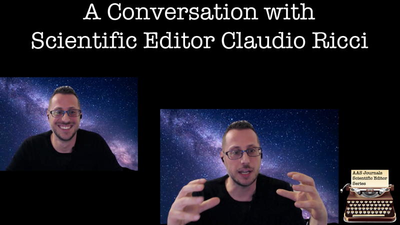 AAS_Office's tweet photo. 📚Claudio Ricci chats w/Frank Timmes about his research &amp; role as a Scientific Editor for the AAS Journals: https://t.co/0SzWp4e7tZ

This series connects our Scientific Editors with their human story, with our authors and referees, and with the larger #astronomy community. https://t.co/rxebs2dXX2