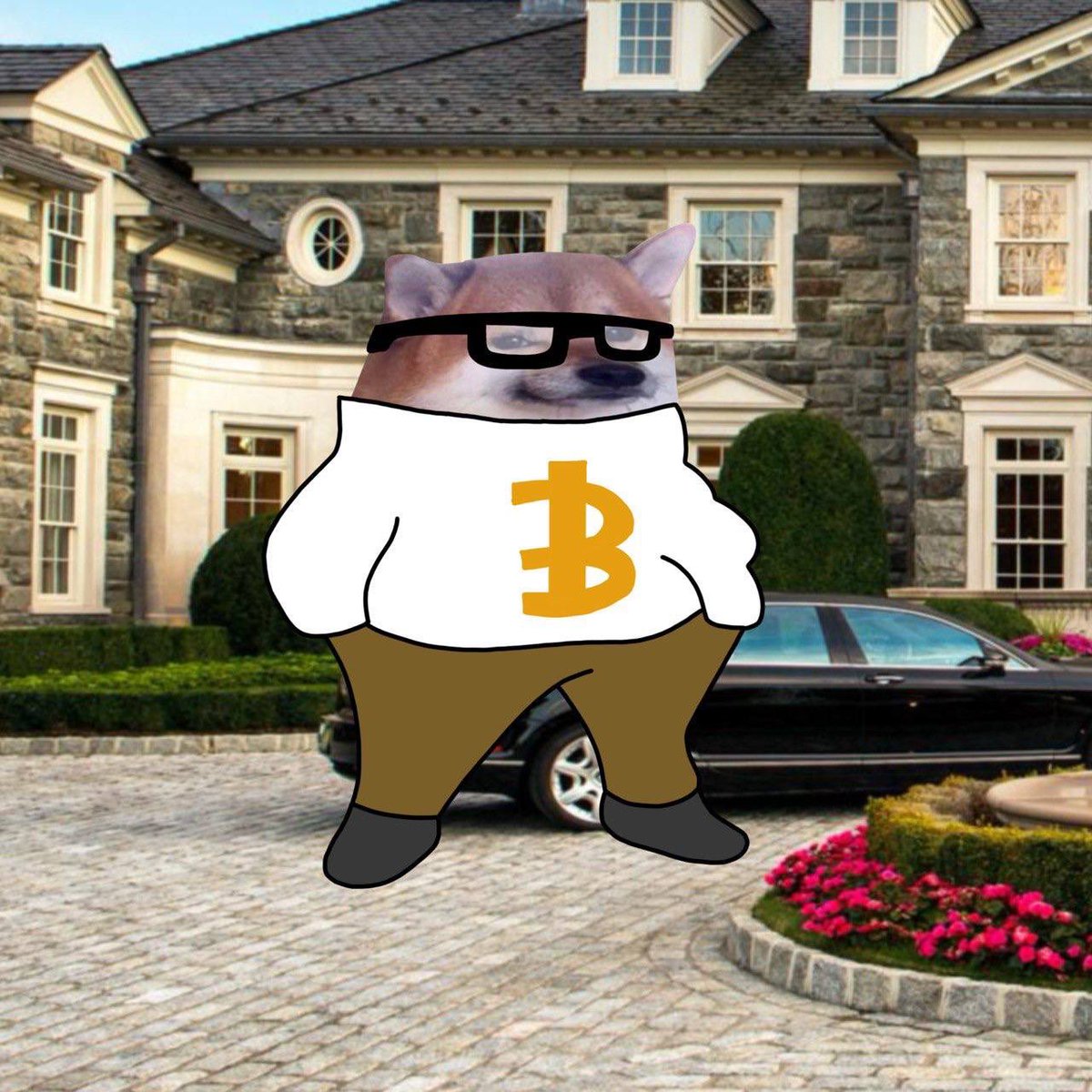 Fellaton's tweet photo. Crypto $FELLA posted outside his mansion https://t.co/06zXyb62mh