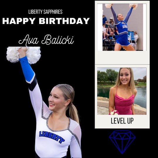 Happy Birthday sweet 16 to our veteran Sapphire Ava! Your love, respect and dedication to this team and program is unmatched. Thank you for shining on the dance floor and as a role model for others. Have the best day! 💙💎💙