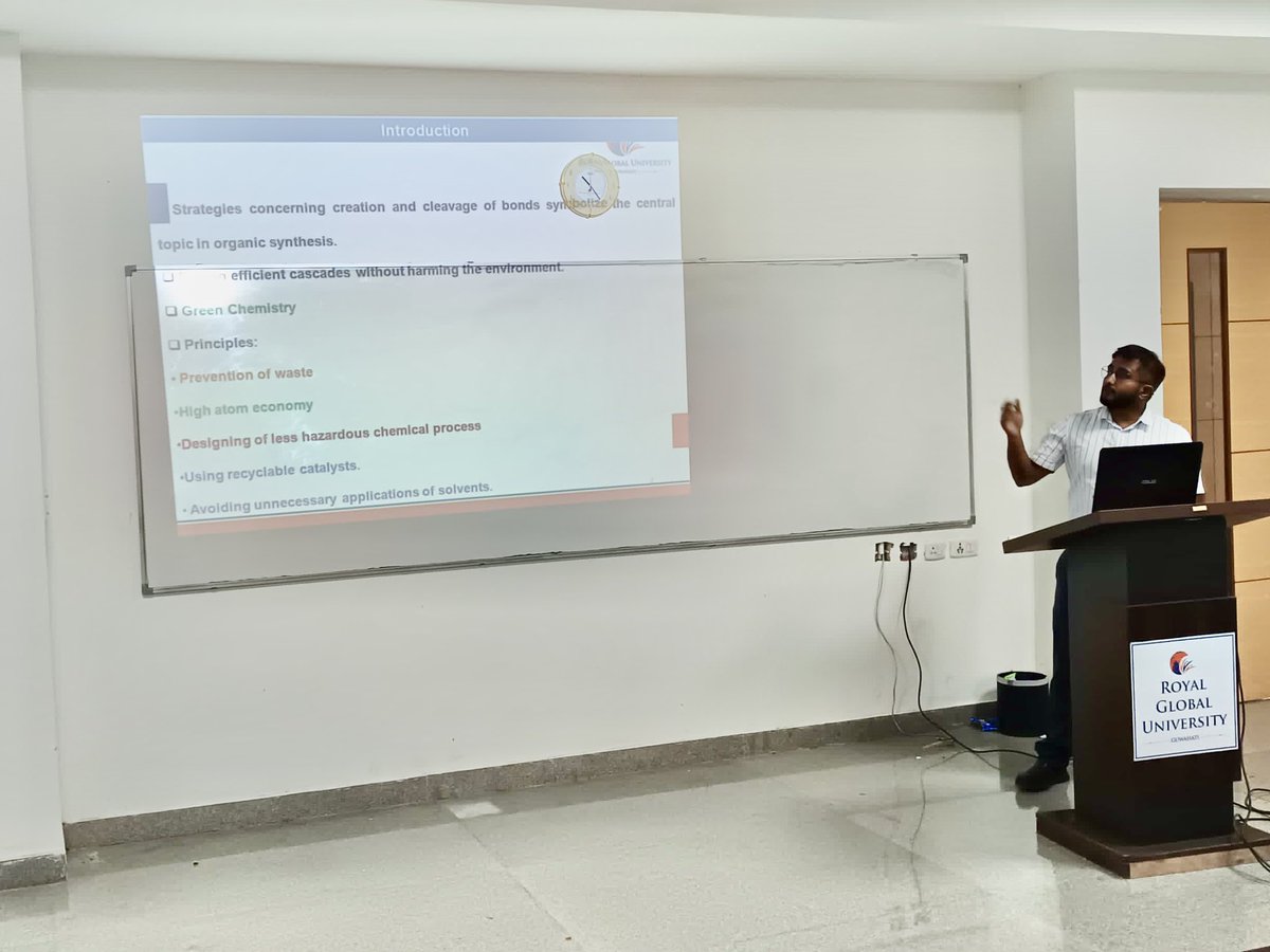 Presentation of research work at Faculty Colloquium 2024 organised by <a href="/RoyalGlobal_Uni/">Royal Global University</a> . I would like to thank the University for providing seed money grant, which helped me in initiating my research in the department.