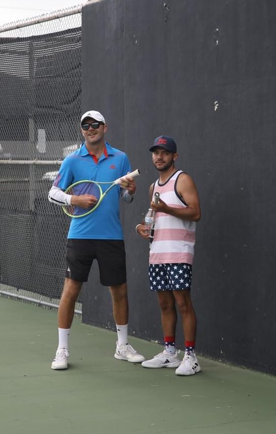UTPBTennis's tweet photo. Congrats to Coach Hunt and Coach Lopez on making it all the way to the finals of the Dr. Pepper Open men’s doubles tournament before the event was canceled due to rain. #ThePursuit #FalconsUp🦅 https://t.co/CBGuDdbdcP