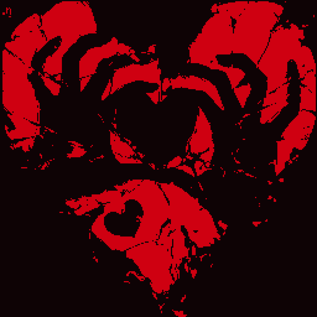 dotninth's tweet photo. What about perfect pixel lines and all the good "rules" of pixel art? Well, fuck off.

It's a broken heart. How do you think it looks or feels, genius?

{ #pixelart | #украрт | 2 colors } https://t.co/plQiG8Osmi