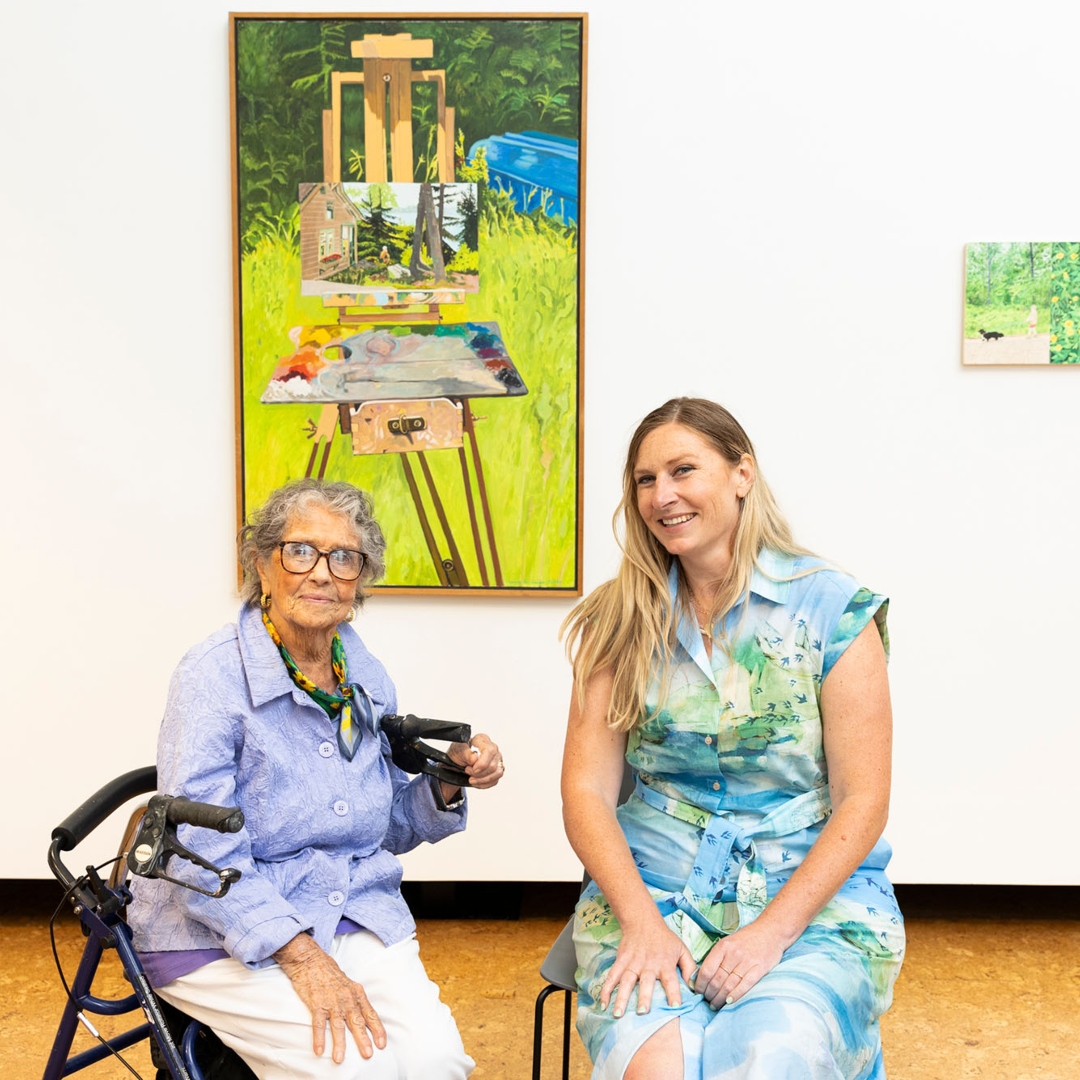 <a href="/BU_Tweets/">Boston University</a> The exhibition features paintings by Breehan James, a <a href="/BUVisualArts/">BU School of Visual Arts</a> assistant professor of art, painting, and Nancy Wissemann-Widrig, whose award-winning artistic career spans decades. Wissemann-Widrig, now 95, paints every day.