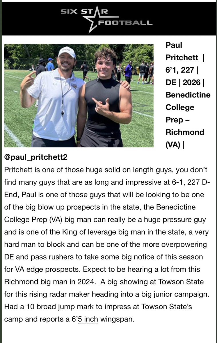 Thank you <a href="/sixstarfootball/">Six Star Football | PLUS+</a> for the write up !!