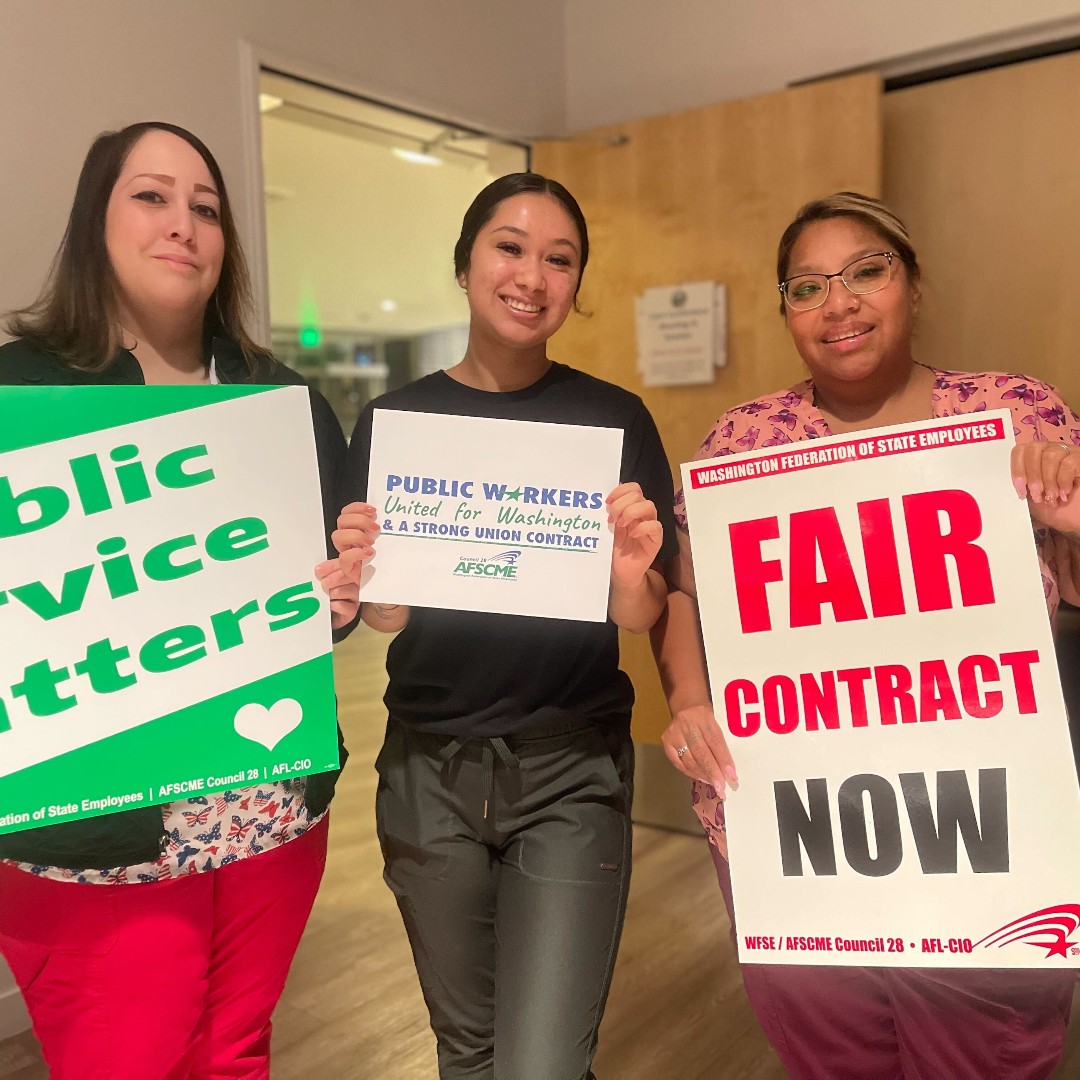 wfsec28's tweet photo. 🪖These WFSE Local 396 members at the Walla Walla Veterans Home are calling for a #FairContract so they can provide the level of care our veterans deserve. 

🎖️We owe them so much more. #UnitedForWashington 

Get involved at https://t.co/BG25FRLk8g. https://t.co/tRRmldcrYM