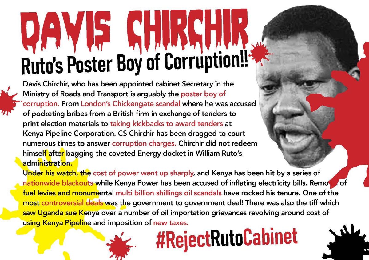 X DCI has opened Davis Chirchir’s file to assess his unsuitability for the CS role. No stone will be left unturned! #OccupyJKIA