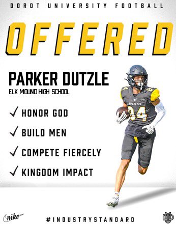 Parker Dutzle (@parker_dutzle) on Twitter photo After a great camp and conversation with <a href="/BMcCormick08/">Brandon McCormick</a> I am blessed to say I have received my first scholarship offer to play for Dordt University!
<a href="/DordtFB/">Dordt Football</a>
<a href="/CoachTeiger/">Coach Luke Munsterteiger</a> After a great camp and conversation with <a href="/BMcCormick08/">Brandon McCormick</a> I am blessed to say I have received my first scholarship offer to play for Dordt University!
<a href="/DordtFB/">Dordt Football</a>
<a href="/CoachTeiger/">Coach Luke Munsterteiger</a>