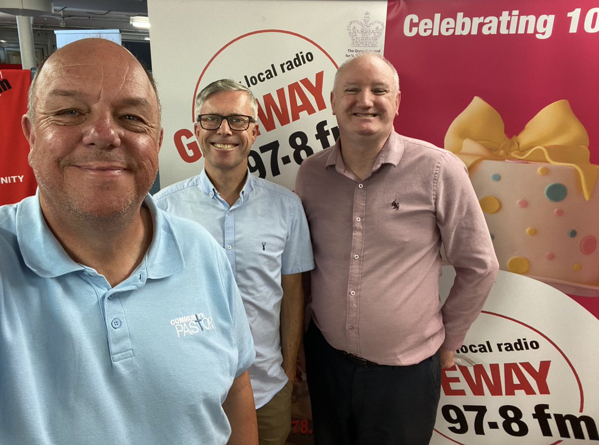 Great to be <a href="/Gateway978/">Gateway 97.8</a> today pre-recording Wednesday’s drive time show with my good friend <a href="/AndyKRobb/">Andy Robb</a> from Revival Church <a href="/RCBillericay/">Revival Church</a> hosted by <a href="/MRDannyLawrence/">Danny-lawrence-BEM-BCAc</a> sharing how we jointly show Gods Love for all 🙏🙏🙏 <a href="/LoveBillericay/">Love Billericay</a>