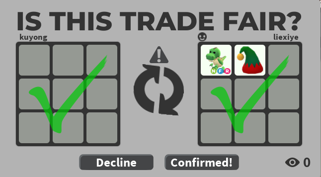 alex_alodo's tweet photo. @Llexiye is trusted!! They went first in giving me their NFR Trex and Elf hat in Adopt Me for my x2 Darkbringers, x2 Lightbringers, Blossom and Neon in MM2. TYSM! https://t.co/SsnplslKYI