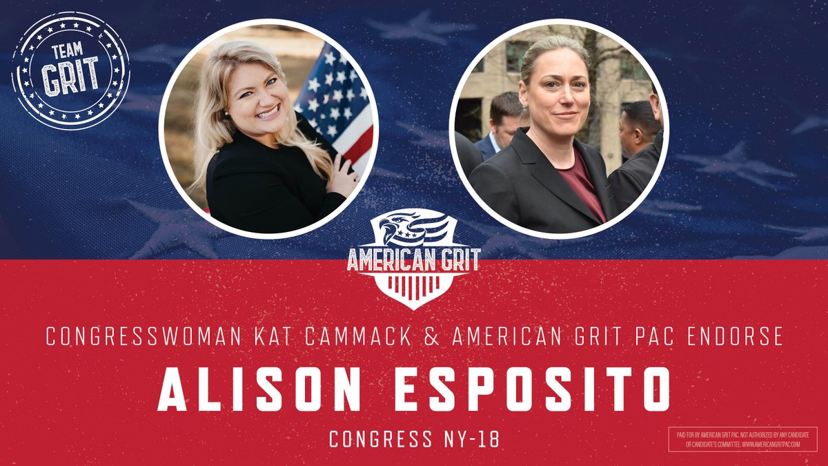 American Grit PAC (@amgritpac) on Twitter photo Proud to endorse <a href="/EspositoforNY/">Alison Esposito</a> for #NY18.
In Alison Esposito’s nearly 25 years spent serving in the New York City Police Department, she saw what it took to keep people safe and sound. There is no doubt Alison will bring those lessons to Congress. Proud to endorse <a href="/EspositoforNY/">Alison Esposito</a> for #NY18.
In Alison Esposito’s nearly 25 years spent serving in the New York City Police Department, she saw what it took to keep people safe and sound. There is no doubt Alison will bring those lessons to Congress.