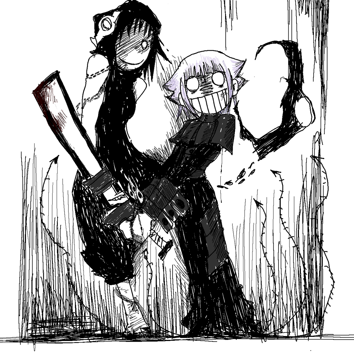 baekchar's tweet photo. #ソウルイーター #souleater 
crona medusa https://t.co/svj8OoTgRR