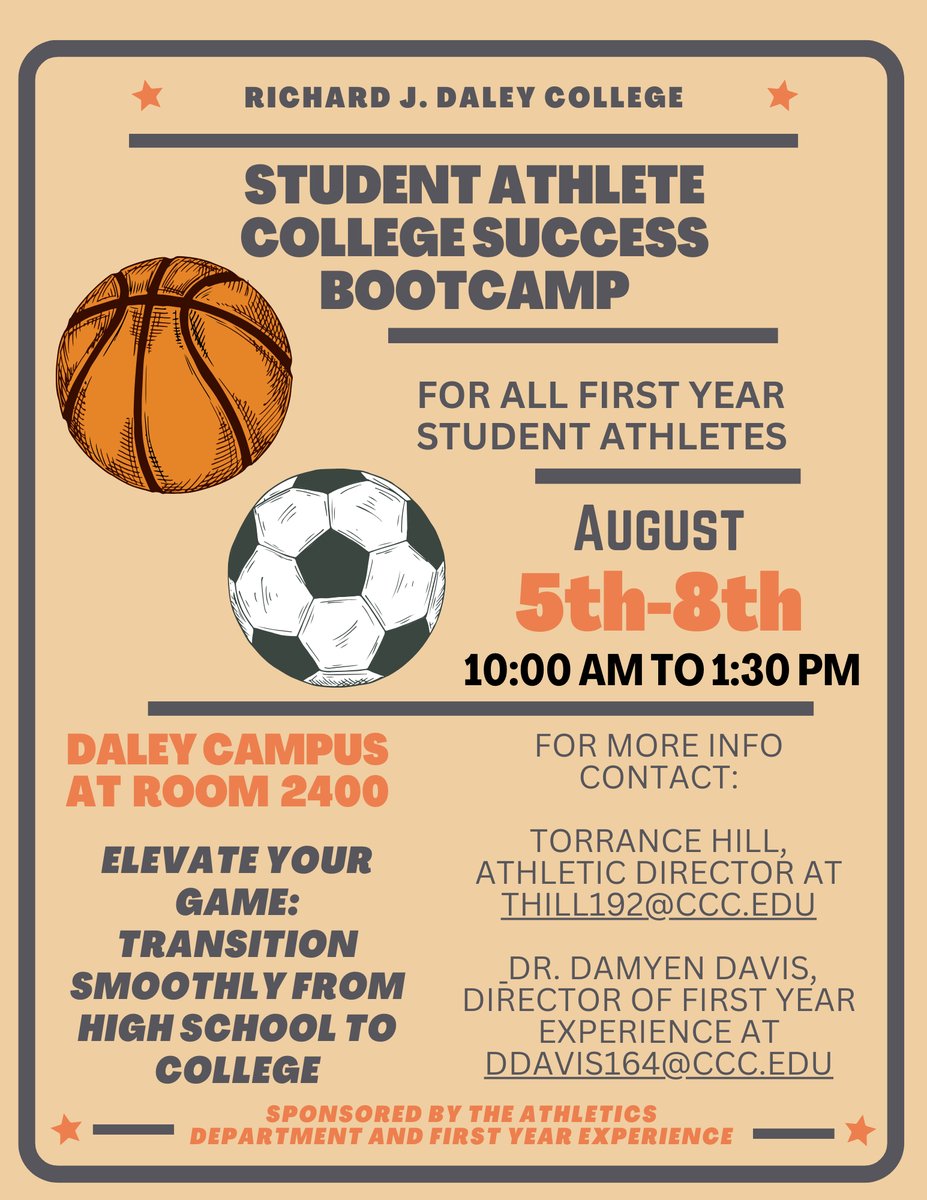 Our Athletic Program welcomes our incoming freshman and returners for our 2024-2025 academic and athletic year! Get them prepared for this upcoming school year and to make sure they have a smooth transition! 
GO BULL DOGS!! 🏀⚽
#wearedaley #Daleycollege #soccer #basketball