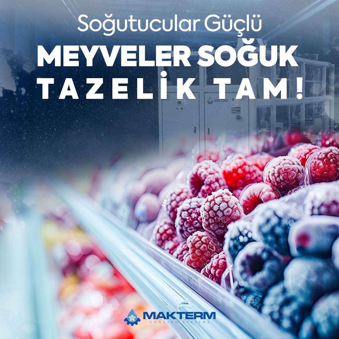 Makterm_Com's tweet photo. Soğutucularımızla meyveler her zaman taze ve soğuk! 🌬️❄️ Makterm soğutma sistemleri sayesinde tazeliğin keyfini çıkarın. Meyveleriniz ilk günkü gibi taze kalsın, lezzetinden ödün vermesin.

💙 Soğutucular Güçlü, Meyveler Soğuk, Tazelik Tam! 💙

#SoğutmaSistemleri #Makterm https://t.co/wrJgJd49CL