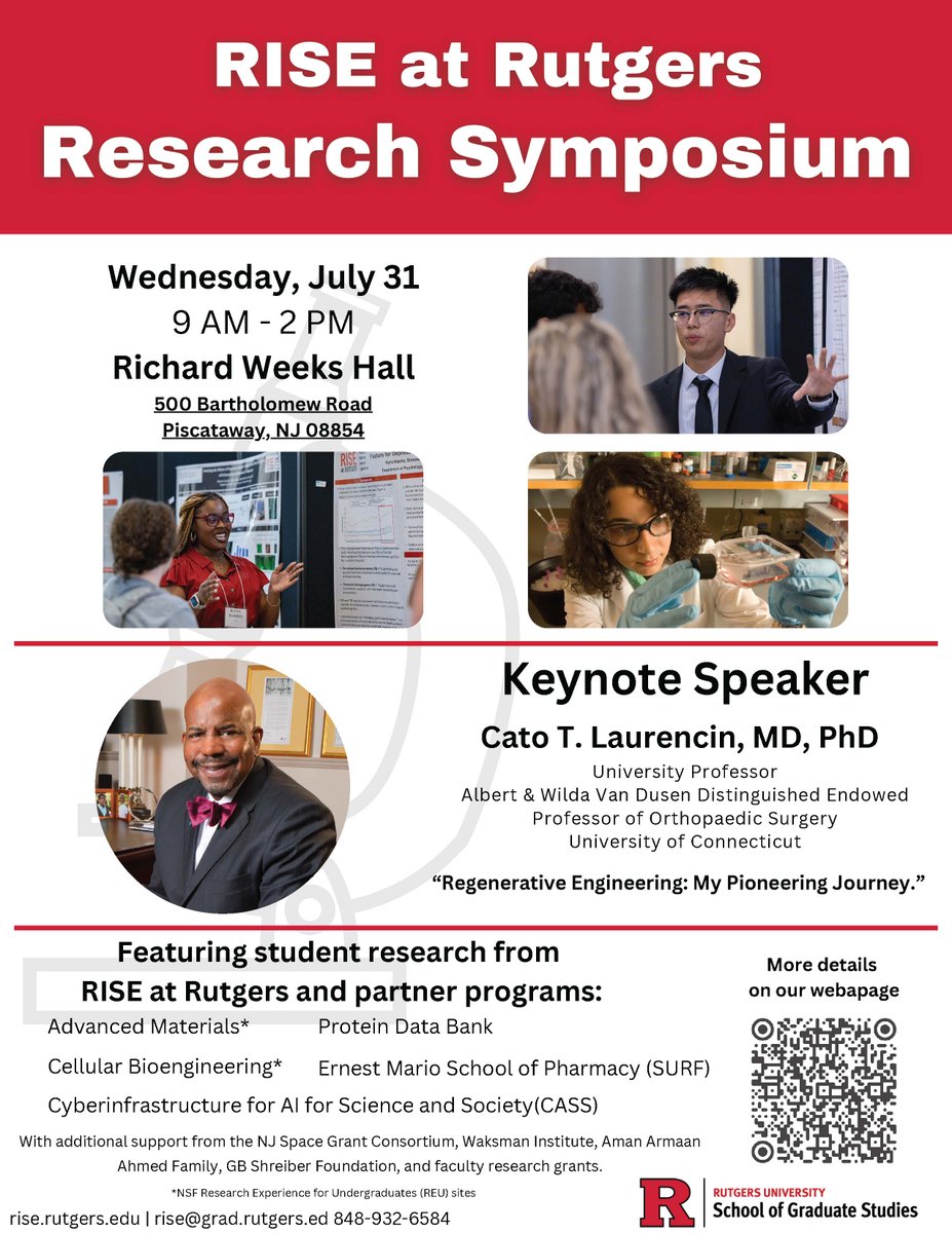 Come join us from 9 AM to 2 PM in Richard Weeks Hall on Wednesday 31, 2024 for the RISE at Rutgers Research symposium!