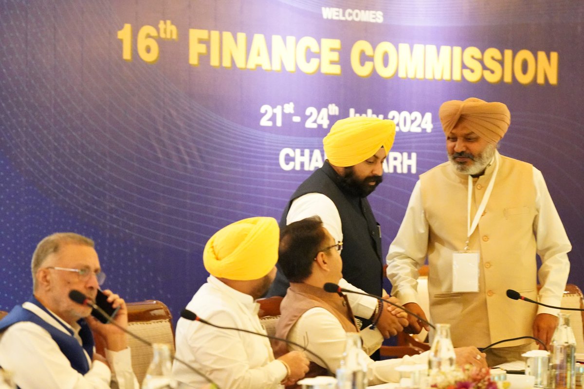 Harjot Singh Bains (@harjotbains) on Twitter photo Glimpses from today’s 16th Finance Commission meeting in Chandigarh, where Hon’ble CM <a href="/BhagwantMann/">Bhagwant Mann</a> ji put forward Punjab’s best case. Kudos to the entire Finance Department team led by the esteemed FM <a href="/HarpalCheemaMLA/">Adv Harpal Singh Cheema</a> Ji for their great work! #MissionRanglaPunjab Glimpses from today’s 16th Finance Commission meeting in Chandigarh, where Hon’ble CM <a href="/BhagwantMann/">Bhagwant Mann</a> ji put forward Punjab’s best case. Kudos to the entire Finance Department team led by the esteemed FM <a href="/HarpalCheemaMLA/">Adv Harpal Singh Cheema</a> Ji for their great work! #MissionRanglaPunjab