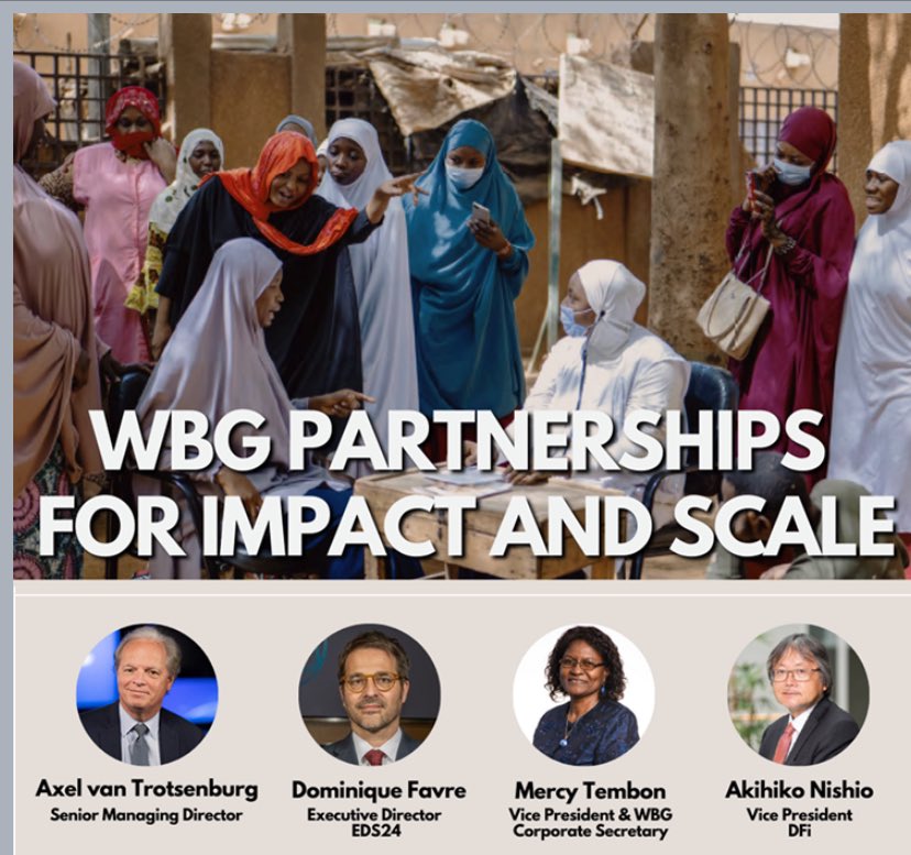 No single country or institution can address the global challenges on its own. #WorkingTogether remains our best hope for building a more sustainable world for all 🌍
Thank you for inviting me to the launch of the <a href="/WorldBank/">World Bank</a>  #partnerships charter 🤝  
Great commitment !