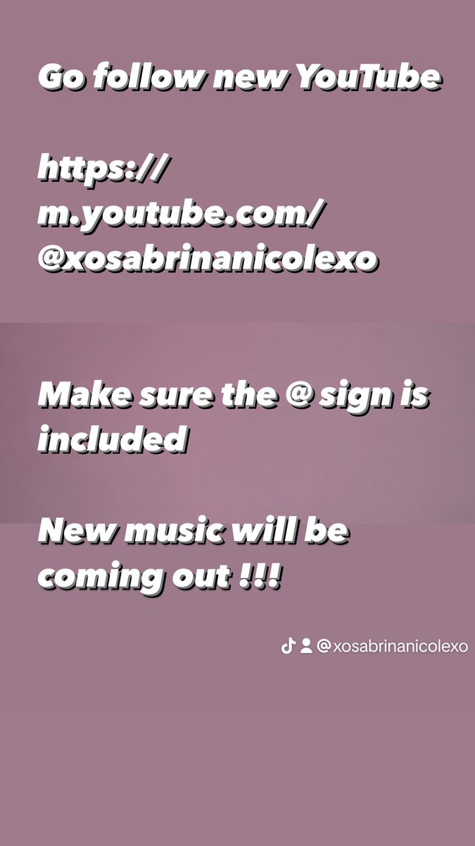 Sabrina Nicole (@xsabrinanicolex) on Twitter photo Don’t forget to sub to new YouTube channel   New music coming out soon !!! Don’t forget to sub to new YouTube channel   New music coming out soon !!!