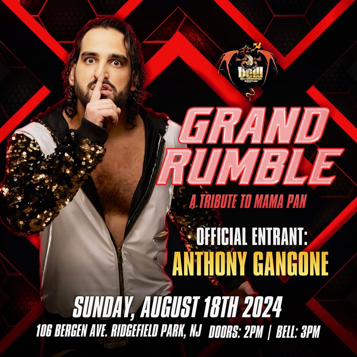 BCW_Wrestling_'s tweet photo. As announced on Friday, @AnthonyGangone will be the first entrant in the BCW Grand Rumble. He’ll also have to contend with @notorious_mimi, @TiffaniAvatar, and @jjvinsteele718 in order to get a shot at the World Heavyweight Championship 🏆

Get your tickets today: https://t.co/QcPGi7DBeu