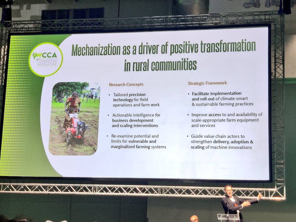 One of the strongest supporters to <a href="/ConservationAg/">Conservation Ag</a> and #mechanization is our DG <a href="/bramaccimmyt/">Bram Govaerts CIMMYT</a> who presents on <a href="/cimmyt/">CIMMYT</a> action around the world to advance regenerative conservation agriculture here at the #9WCCA in #CapeTown