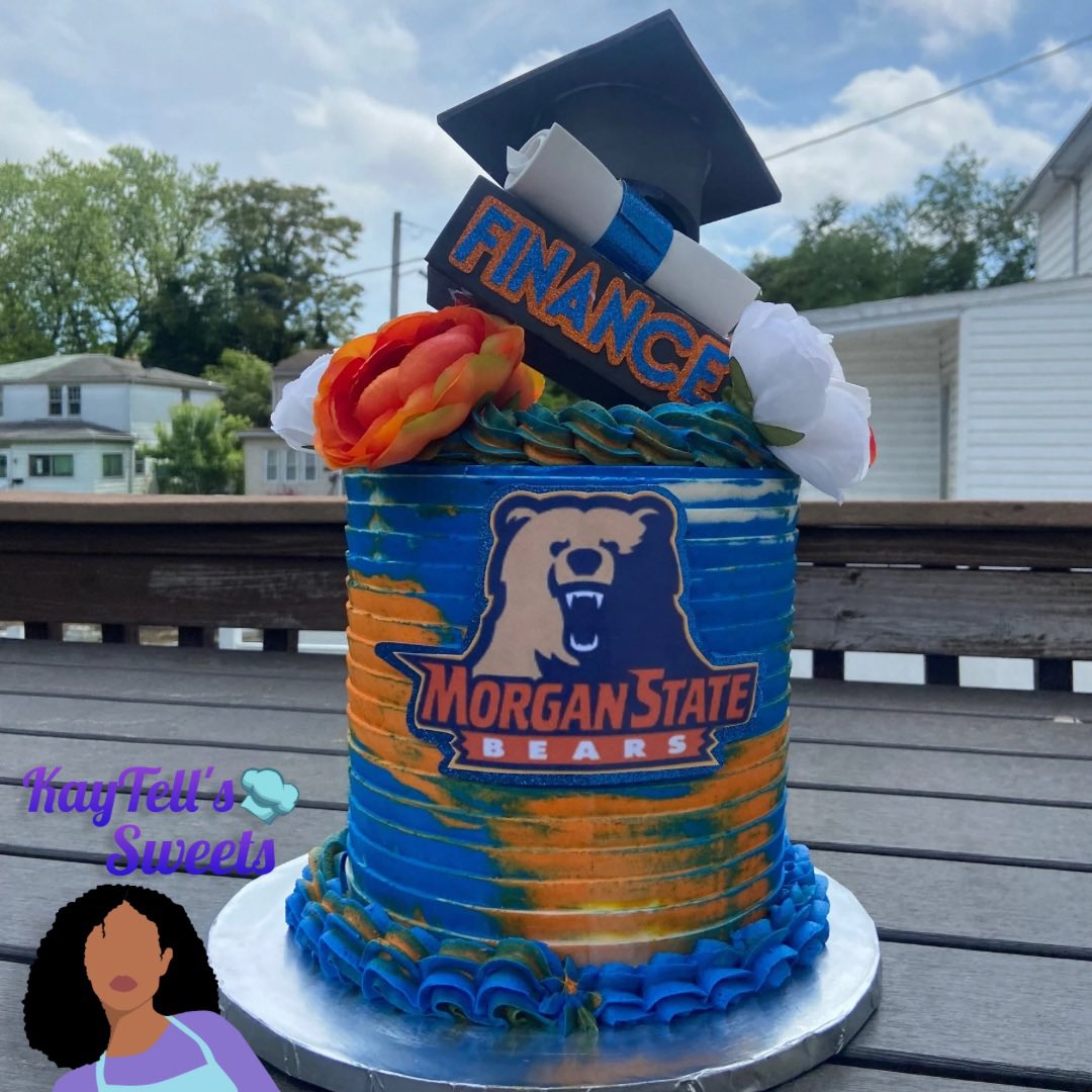 KayTellsSweets's tweet image. KayTell is getting her Master’s this year, so please book your graduation cakes as soon as you can. We will celebrate together!

Cakes like the one below available to order for pick up in Baltimore💙