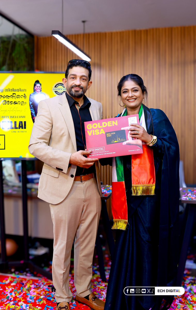 ech_digital's tweet photo. Congratulations To The Brilliant Character Actress Ms Manju Pillai For your Prestigious Golden Visa Honor.

Manju Pillai I ECH Digital

ask@echuae.com I https://t.co/c1WpAx4SRe

#echdigital #uaegoldenvisa #dubaigoldenvisa #dubai #ManjuPillai https://t.co/FPwUP98HZJ