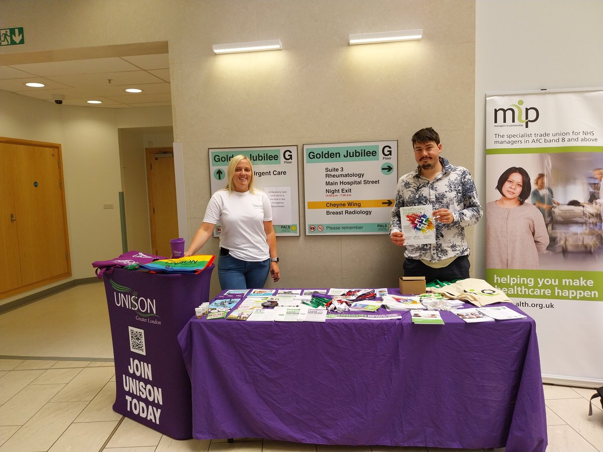 It was great to be at <a href="/KingsCollegeNHS/">King's College NHS</a> with <a href="/unisontheunion/">UNISON - UK's largest union</a>, speaking to staff with our MiP rep about the benefits of joining a union and raising awareness of MiP. If you are a MiP member and would like us to come to your workplace, please get in touch.