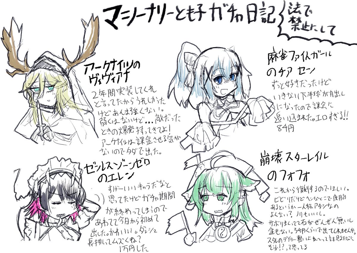 最近の印象深かったガチャ日記です ガチャなんか引かないほうがいい