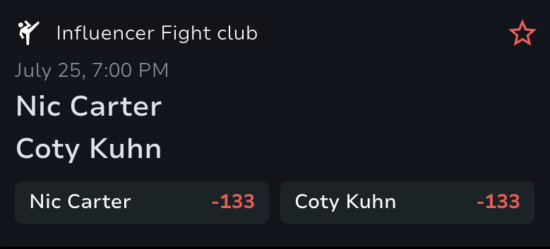 coqinuavax's tweet photo. Odds have been set for the much anticipated @InfluFightClub @KarateCombat bout: 

@nic_carter vs @sleuthin 

Play it with your $COQ on the premier sportsbook, @coqbook 

https://t.co/sTV0dKWXOz @CryptosR_Us https://t.co/nLhR8Qb2BG