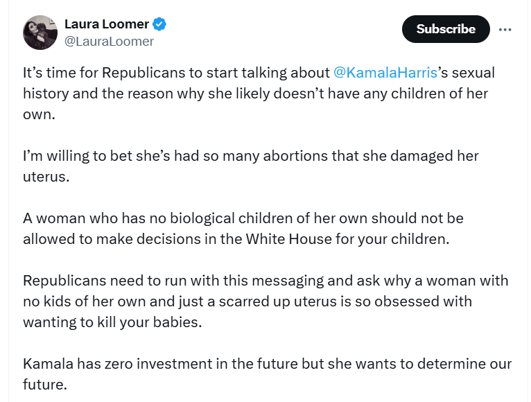 SueSuezep's tweet photo. This vile Loomar woman has to be the most poisonous, evil, wicked, spiteful and hateful creature in America. What a nasty bitch she is https://t.co/cAMJc3Wv2x