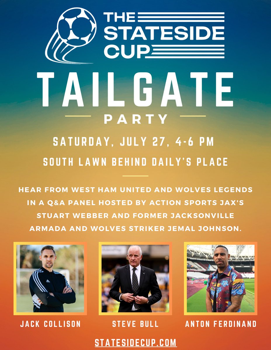 Get ready for The <a href="/StatesideCup/">The Stateside Cup</a> Tailgate Party! Don't miss your chance to hear from the pros and enjoy an epic pre-match celebration!
-
📍 South Lawn Behind Daily’s Place
🗓 Saturday, July 27
⏰ 4-6 PM
🎟 shorturl.at/fkwqB