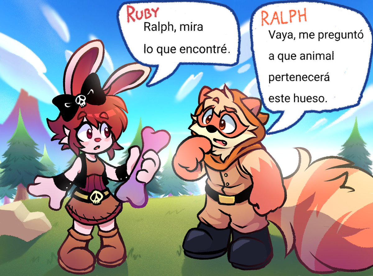 YaicOelGato's tweet image. Ralph y Ruby 🦝🐰
[Un hueso extraño]
#furryocs